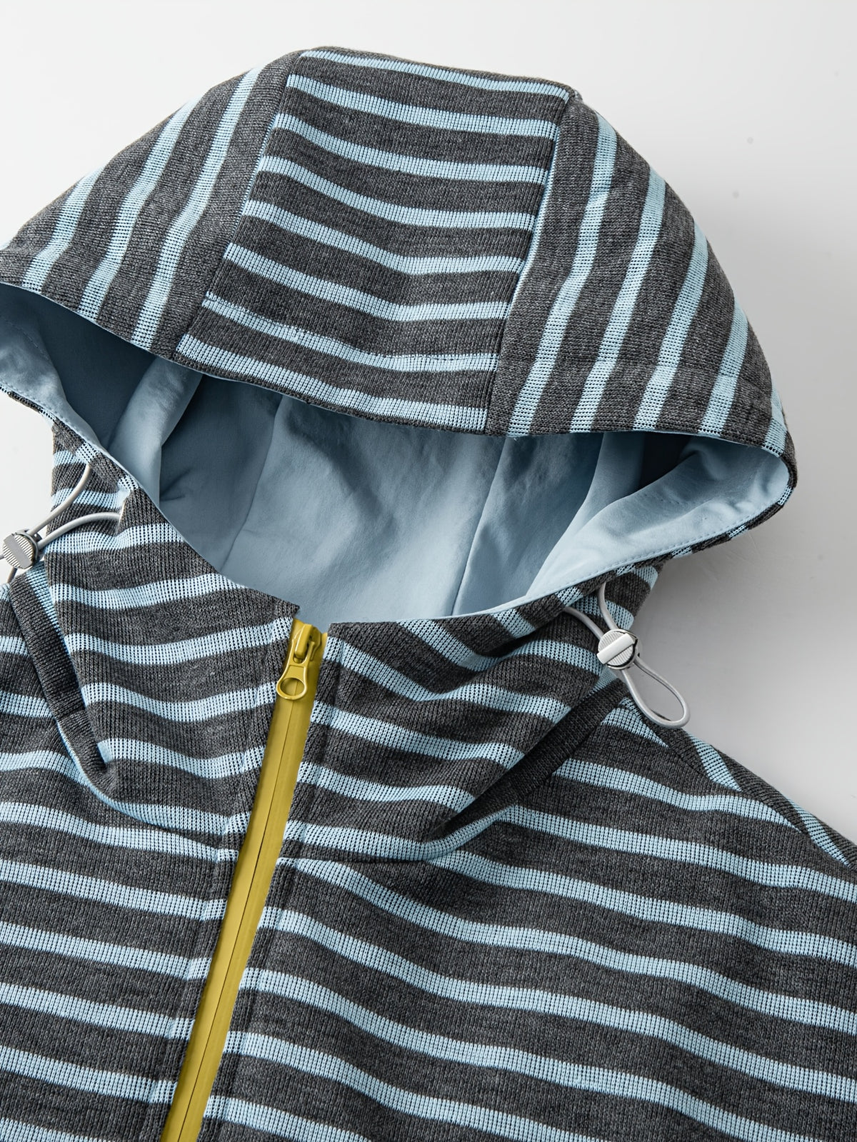 New 2026 Retro Premium Men'S Striped Jacket Texture Preppy Casual Hooded Coat Top - Vintage Blue