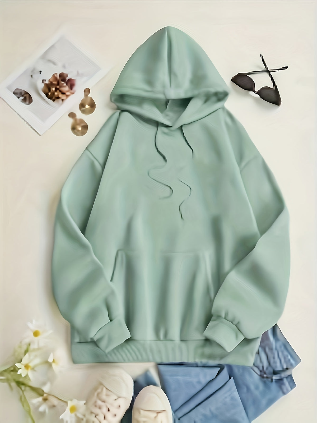 Women'S Fashion Hoodie - Light Green