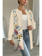 Printed Design – Not Textured Vintage Floral Embroidery Hawaiian Style Suitable for Beachwear for Women High-Quality Women's Clothing Women's Printed Long-Sleeve Cardigan - Comfortable Printed Outerwear Suitable for Office, Shopping, and Home Wear - Mixed colors