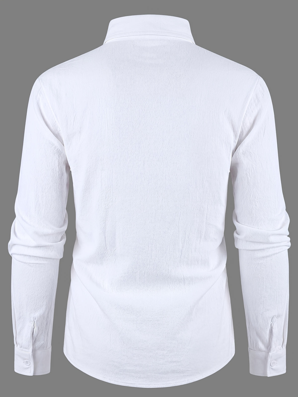 4pcs Set Men's Spring/Autumn New Trendy Fashion Solid Color Linen Long Sleeve Button-Up Lapel Top for Daily Commuting, Outings, Fitness, Vacation, Business, Casual, and Sports - White+Black+Khaki+Light Blue