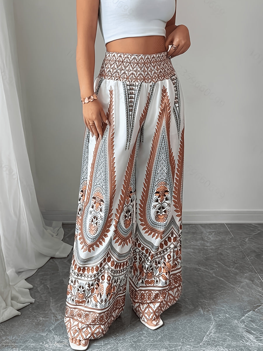 Women's Fashion Wide-Leg Pants - White