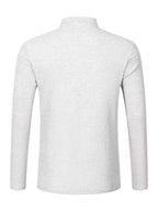 Josh Mei Selection: 2026 New Men's Stand Collar Waffle Texture Long Sleeve Shirt, Three-Button Half Open Lapel with Pocket, Lightweight and Comfortable Basic Top for Daily Outings - White