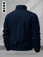 Men'S Sports Casual Jacket with a Contrasting Zipper Design And Print Details, Model JK5653 - Deep Blue