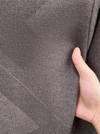 Autumn Winter Knit 3D Solid Round Neck Sweater, Basic Knit Pullover Top, Men'S Fashion Long Sleeve Sweater, Size All - Grey