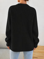 New Arrival, Fashion Women'S Clothing, Spring Autumn Early Winter, Button-Poked Sweater Jacket - Black