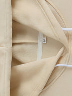 Men's Autumn/Winter Letter Print Pattern -Lined Hooded Sweatshirt, Versatile Sporty Casual Loose Fit Hoodie - Apricot
