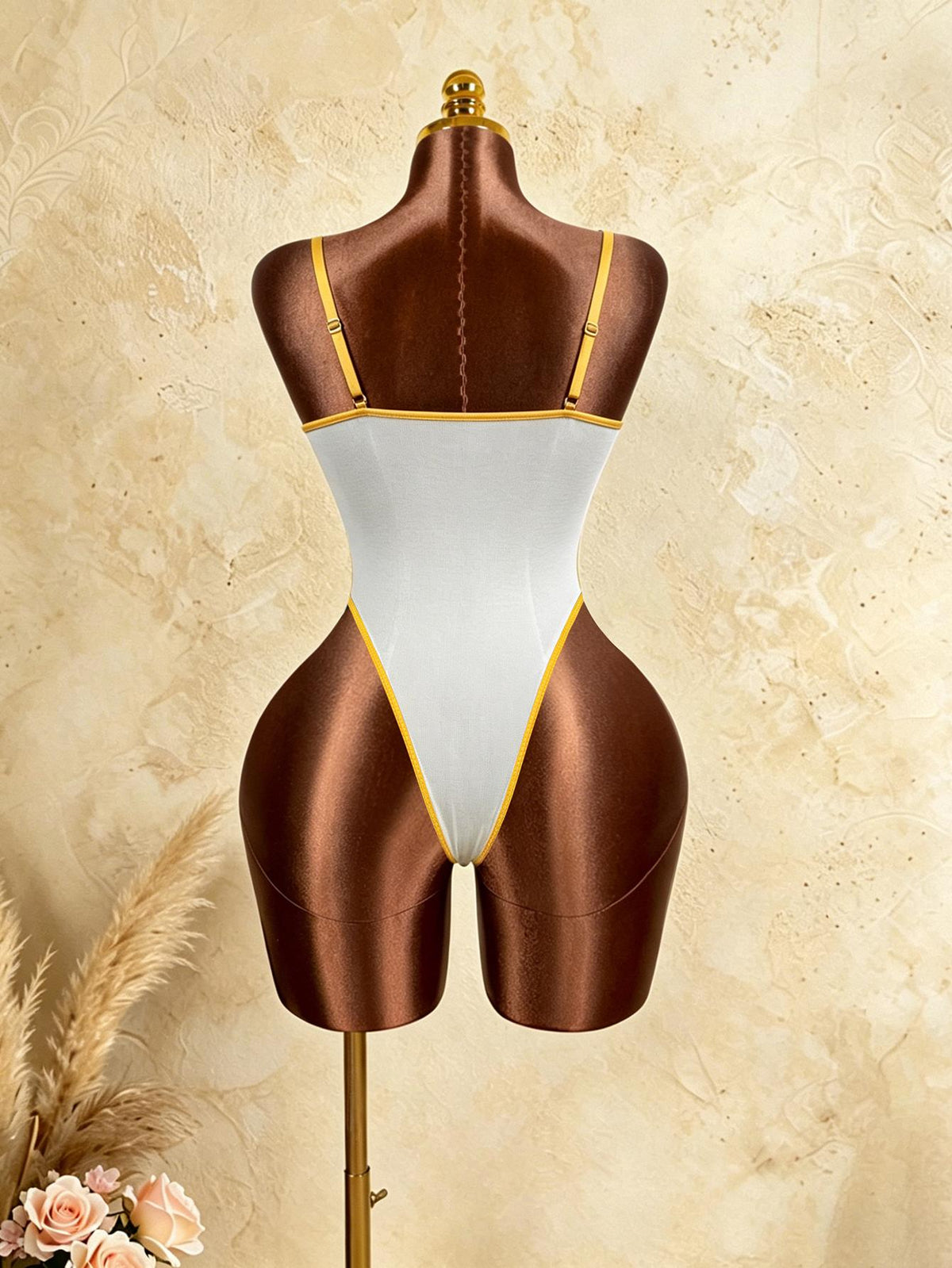 Women's Sexy Bodysuit, Elegant Party Bodysuit, Fashionable Underwire Lace Color-Block Bodysuit for Valentine's Day Parties, Date Nights, and Evening Gatherings, Korean Pop Fashion, Women's Bodycon Corset Clothing, Women's Casual Wear, High-Quality - Yellow