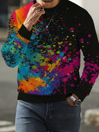 Men's Crew Neck Sweatshirt, Spring/Autumn Casual Versatile Long Sleeve Top, Fashion Streetwear Brand - Mixed colors