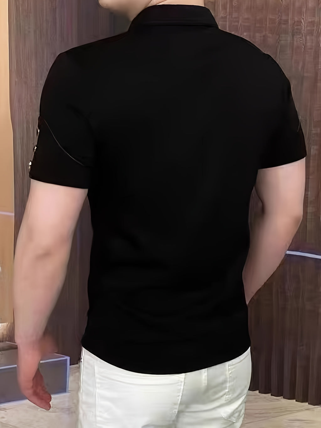 Men'S Designer Short Sleeve Polo Shirt, Light Luxury Solid Color Versatile Short Sleeve T-Shirt, Summer New Men'S Clothing - Ware-8269