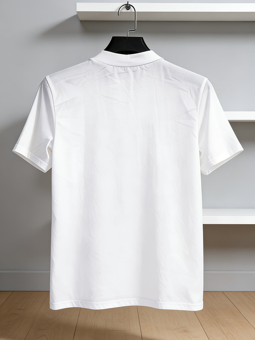 Fashionable and trendy Instagram-style minimalist creative solid color Men's short-sleeve turtleneck for sports, fitness, running, training, and casual wear - Short and Tall A