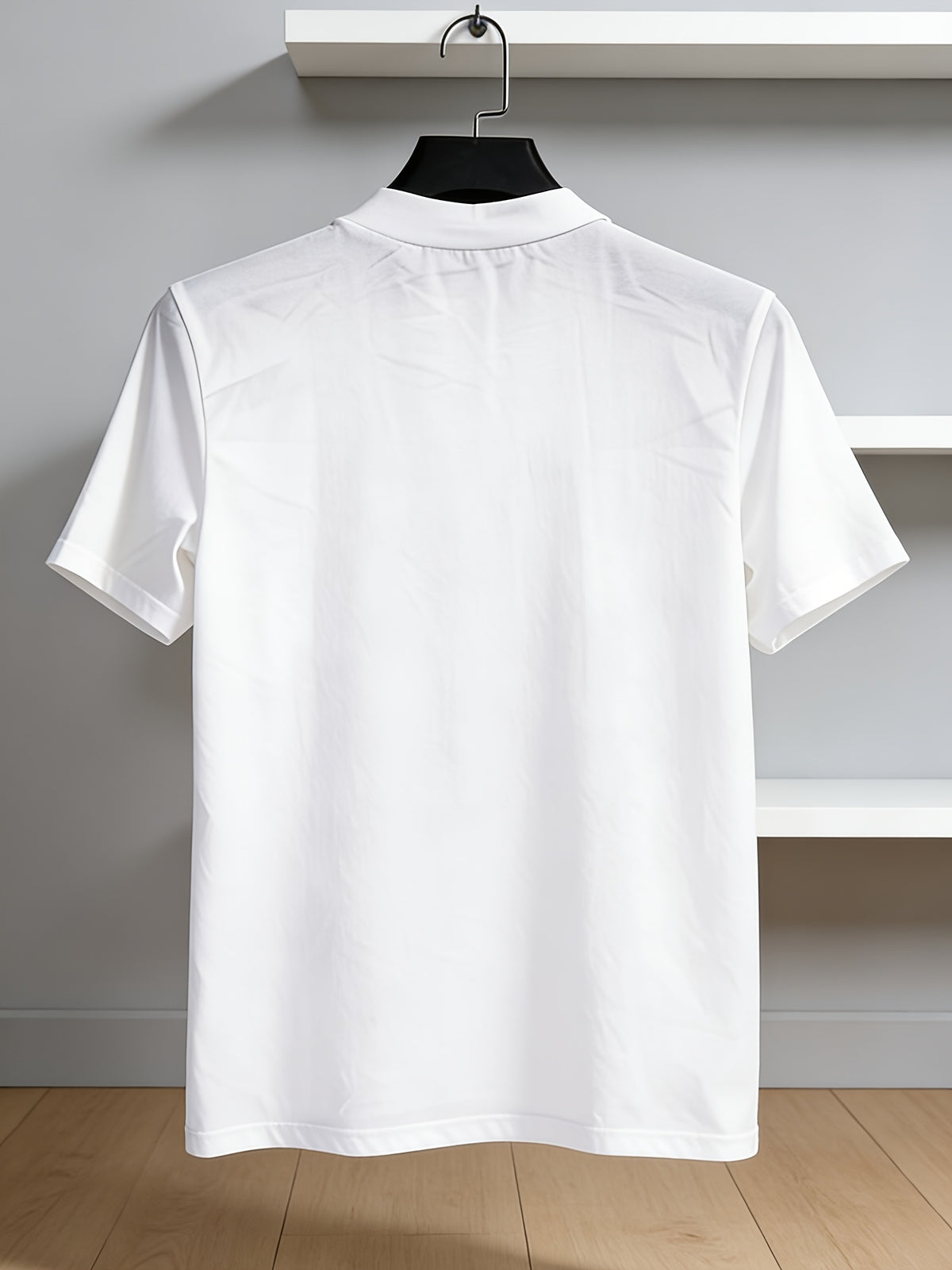 Fashionable and trendy Instagram-style minimalist creative solid color Men's short-sleeve turtleneck for sports, fitness, running, training, and casual wear - Short and Tall A