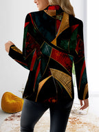 Women's Autumn Campus Fashion,  Outdoor Travel Attire, Tops with Unique Patterns, Elegant Printed Autumn Coats, and Exquisite Blazers. - Mixed colors