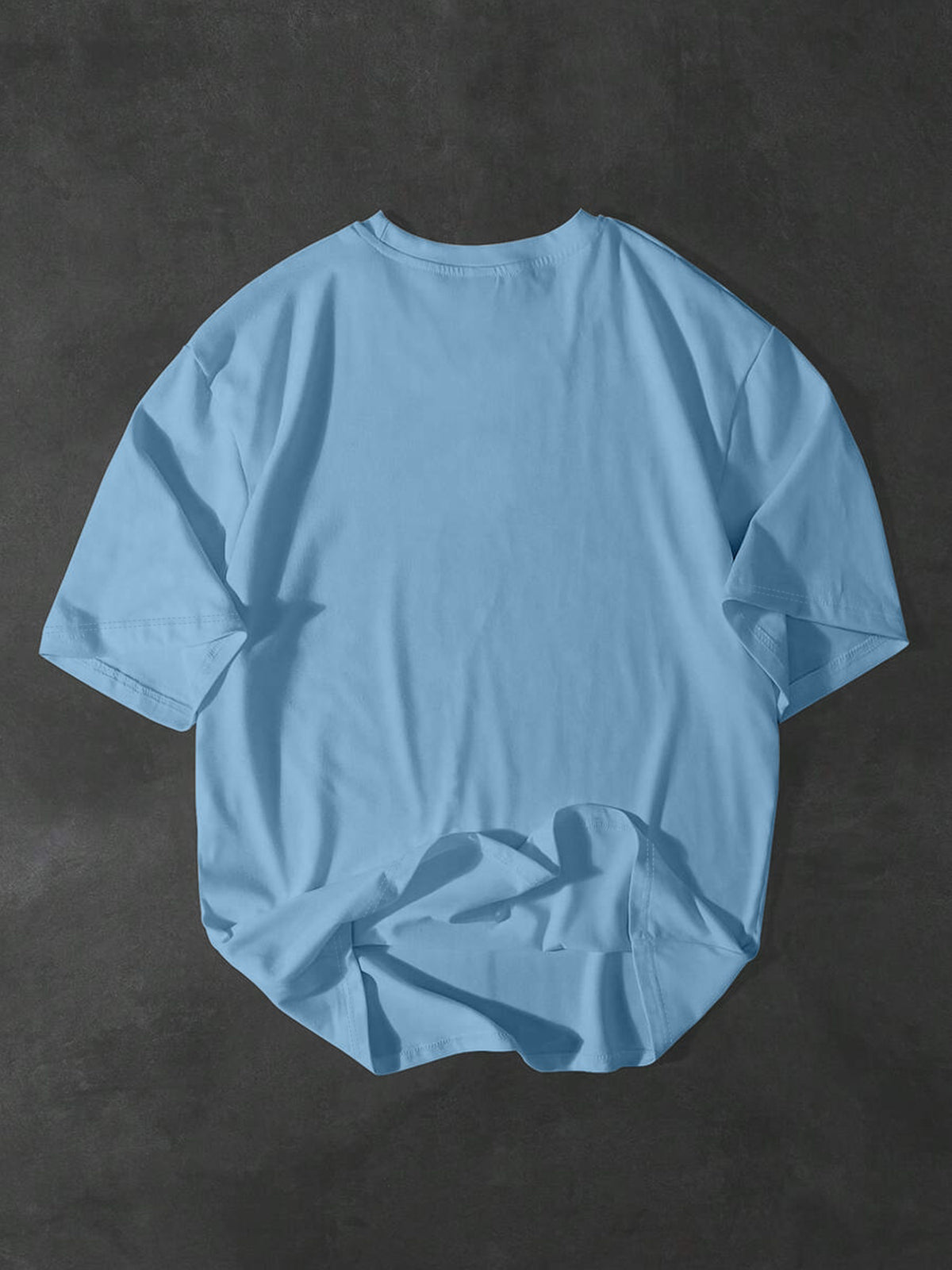New Summer Men'S Round Neck Short Sleeve Geometric Graphic Print Design Regular Fit Comfortable Fabric Street Style Trendy Versatile Style Suitable for Sports And Daily Wear - Sky Blue