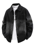 American-style Retro Men's and Women's Trendy Casual Loose Spring-autumn Denim Long-sleeved Shirt - Black