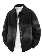 American-style Retro Men's and Women's Trendy Casual Loose Spring-autumn Denim Long-sleeved Shirt - Black