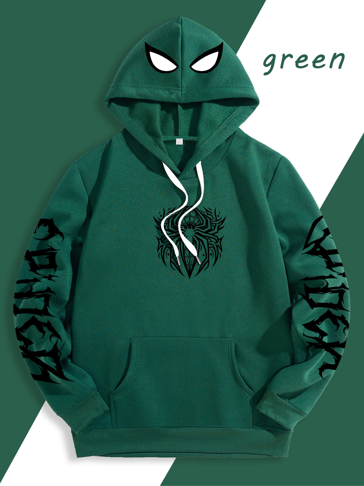 Warner Authorized Unisex Autumn Winter Hooded Sweatshirt, Suitable for Dark Gothic Enthusiasts, Street Fashion Players, Campus Daily Outings, Casual Shopping, Couple And Best Friend Trendy Wear - Green