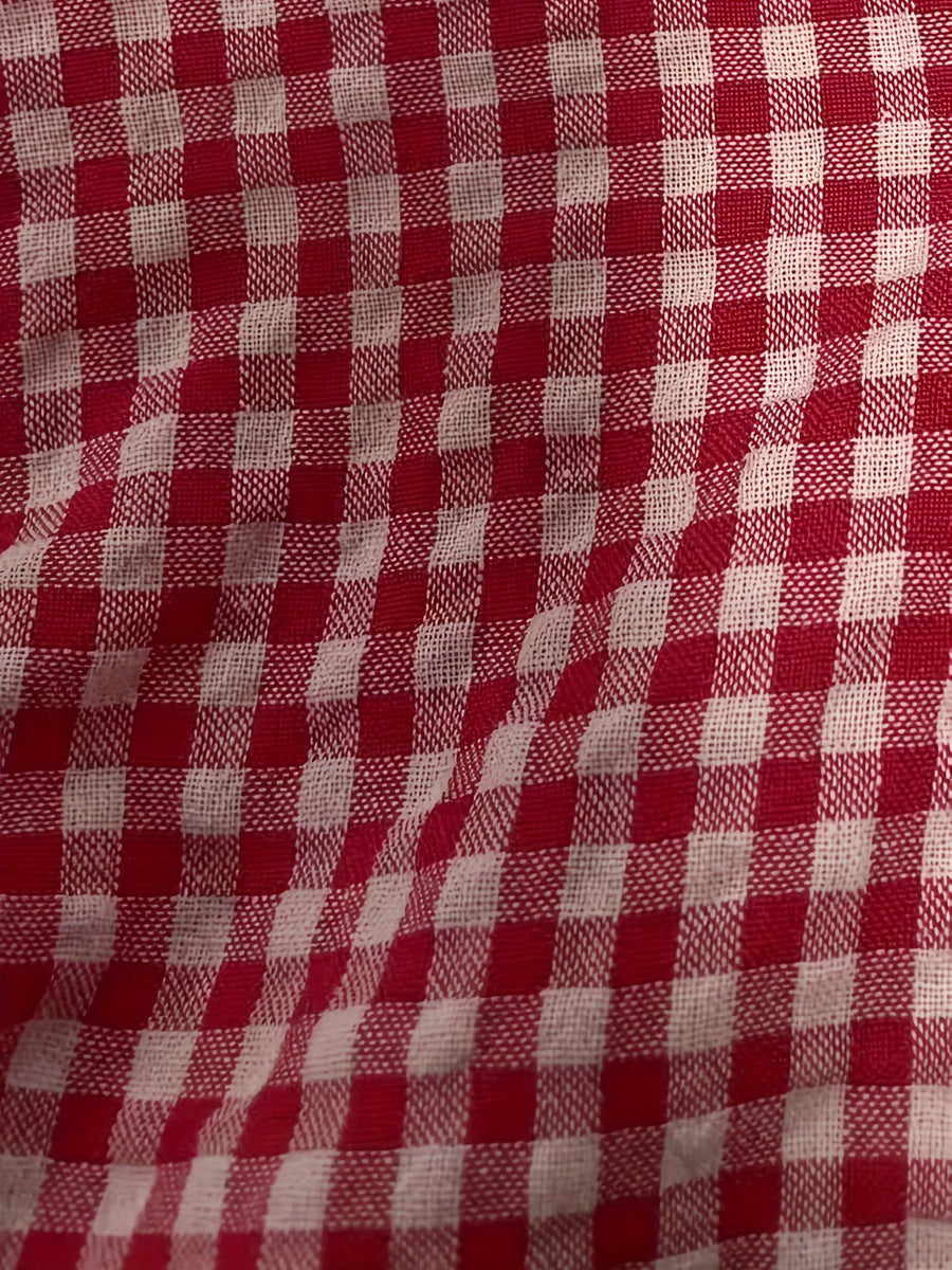 Women's Plaid Button Lace Trim Spliced Spaghetti Strap Top - Red