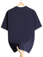 New Pure Cotton Retro Mens Tshirt with National Geometric Carpet Pattern Comfortable and Soft Home Clothes Suitable for Daily Wear and Home Office Clothing Suitable for All Seasons - Navy Color