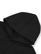 Men's -Lined Hooded Sweatshirt, Casual Versatile Fashion Streetwear Pullover Hoodie - Black