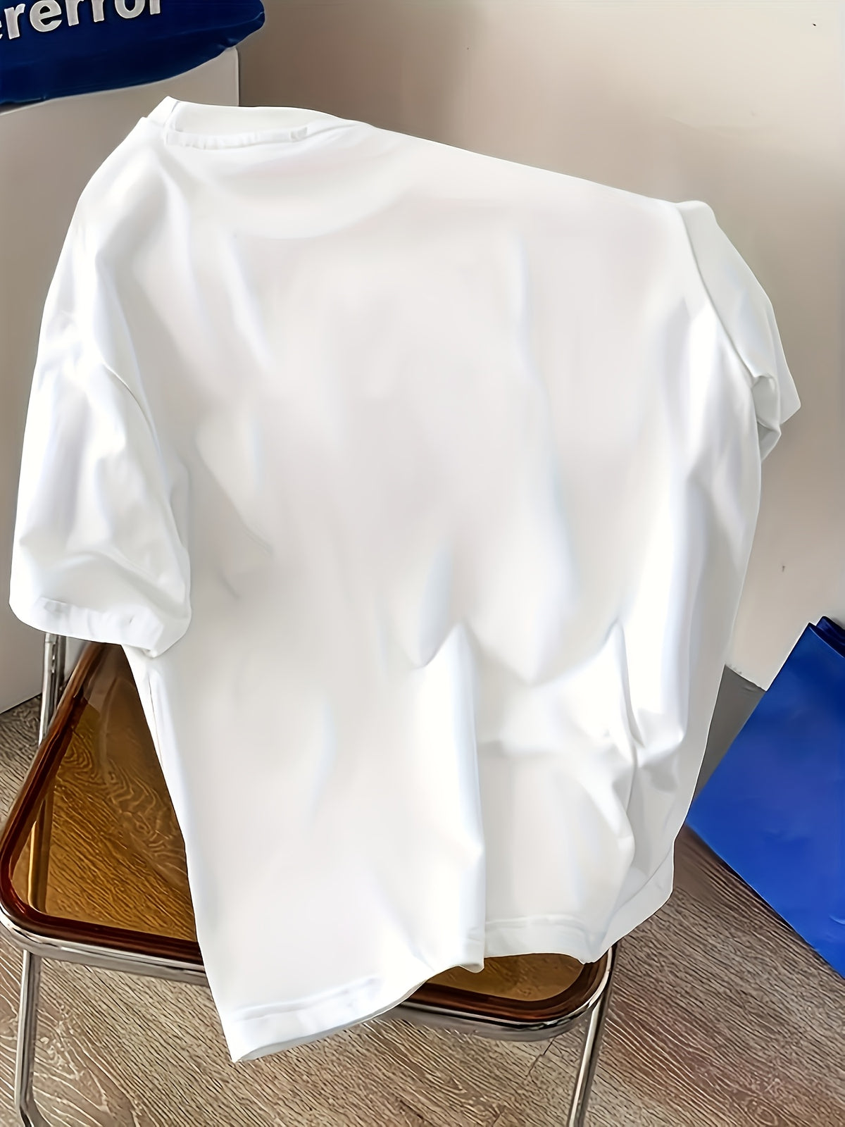 Retro New York Letter Print Crew Neck T-Shirt, Casual Comfy Short Sleeve Tops, Fashion Summer Streetwear for Men Women - White