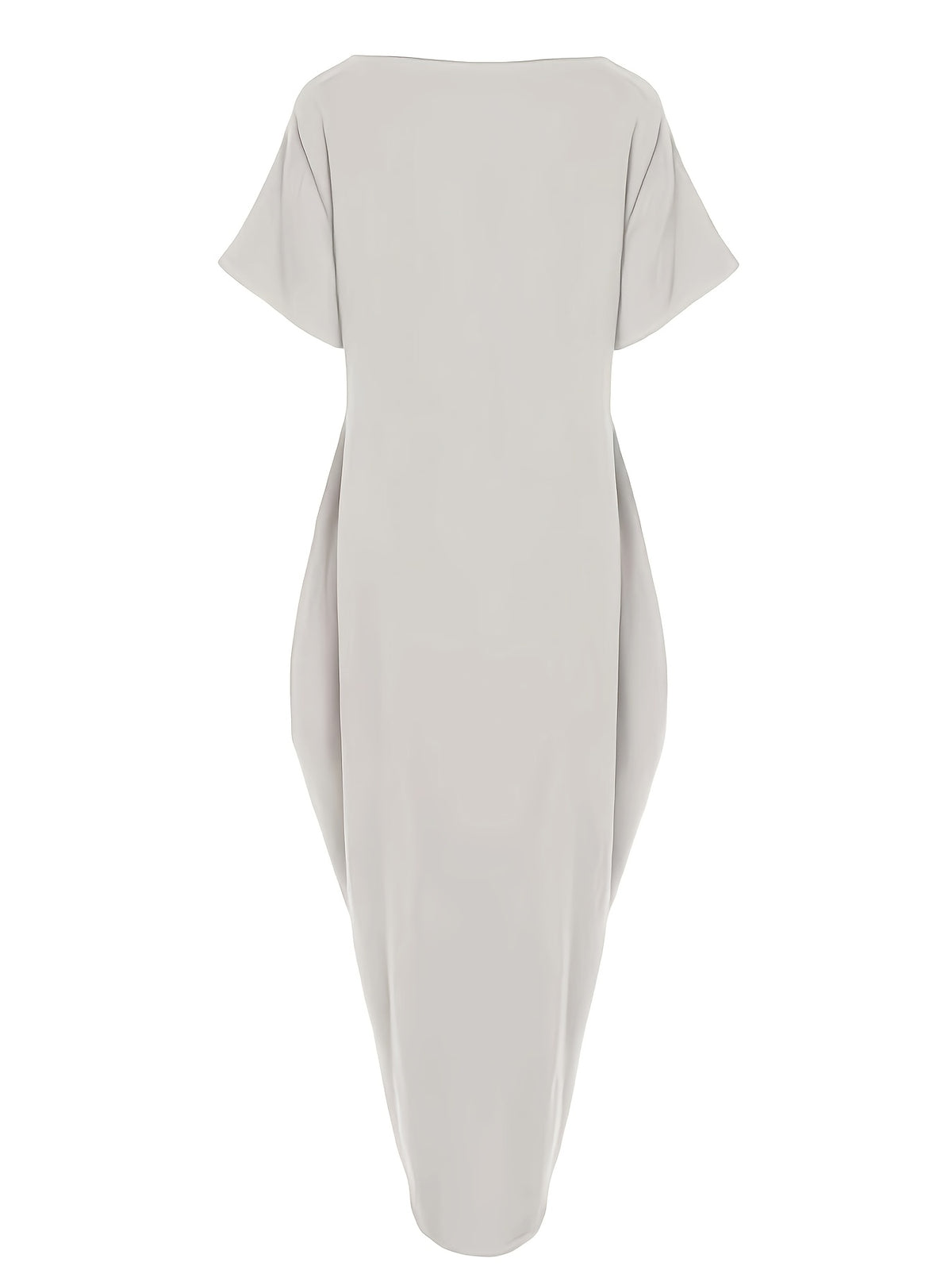 Faith Letter Off-The-Shoulder Pocket Dress Women'S Loose Casual Style Long T-Shirt Dress Features: Off-The-Shoulder Design Is Lazy And Casual, with a Easy And Eye-Catching "Faith" Letter Print on The Front; The Loose Long Style Hides Flaws And Slims - Grey