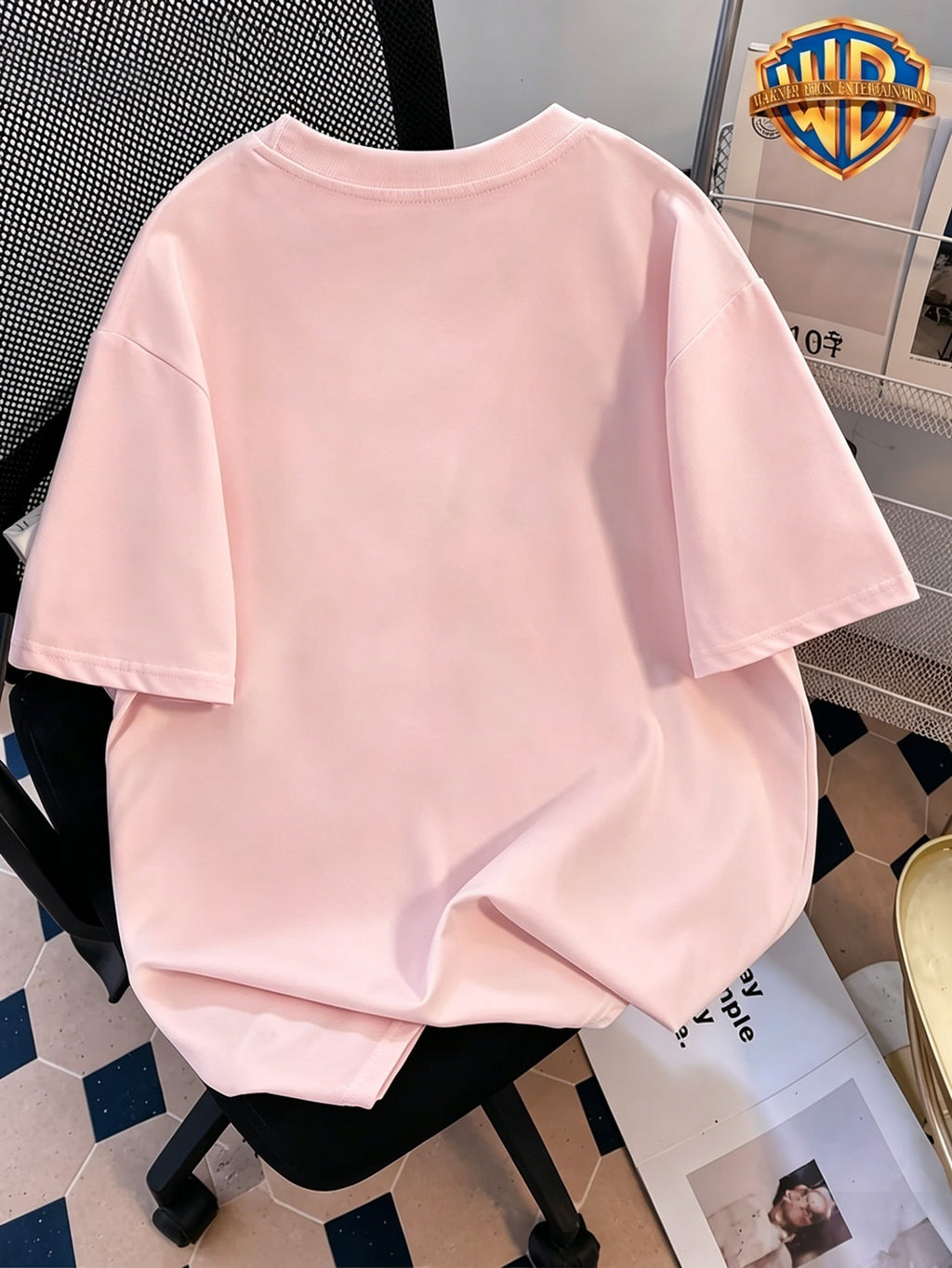 Authorized by Warner, Powerpuff Bubble Sketch Graffiti Q Graphic Printed Women'S T-Shirt, Women'S Fashion Short Sleeve T-Shirt, Daily Leisure And Travel Short Sleeve T-Shirt, Women'S Clothing, The Most Appropriate Gift Choice - Pink