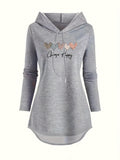 Women'S Fashion Long Sleeve Top - Light Grey
