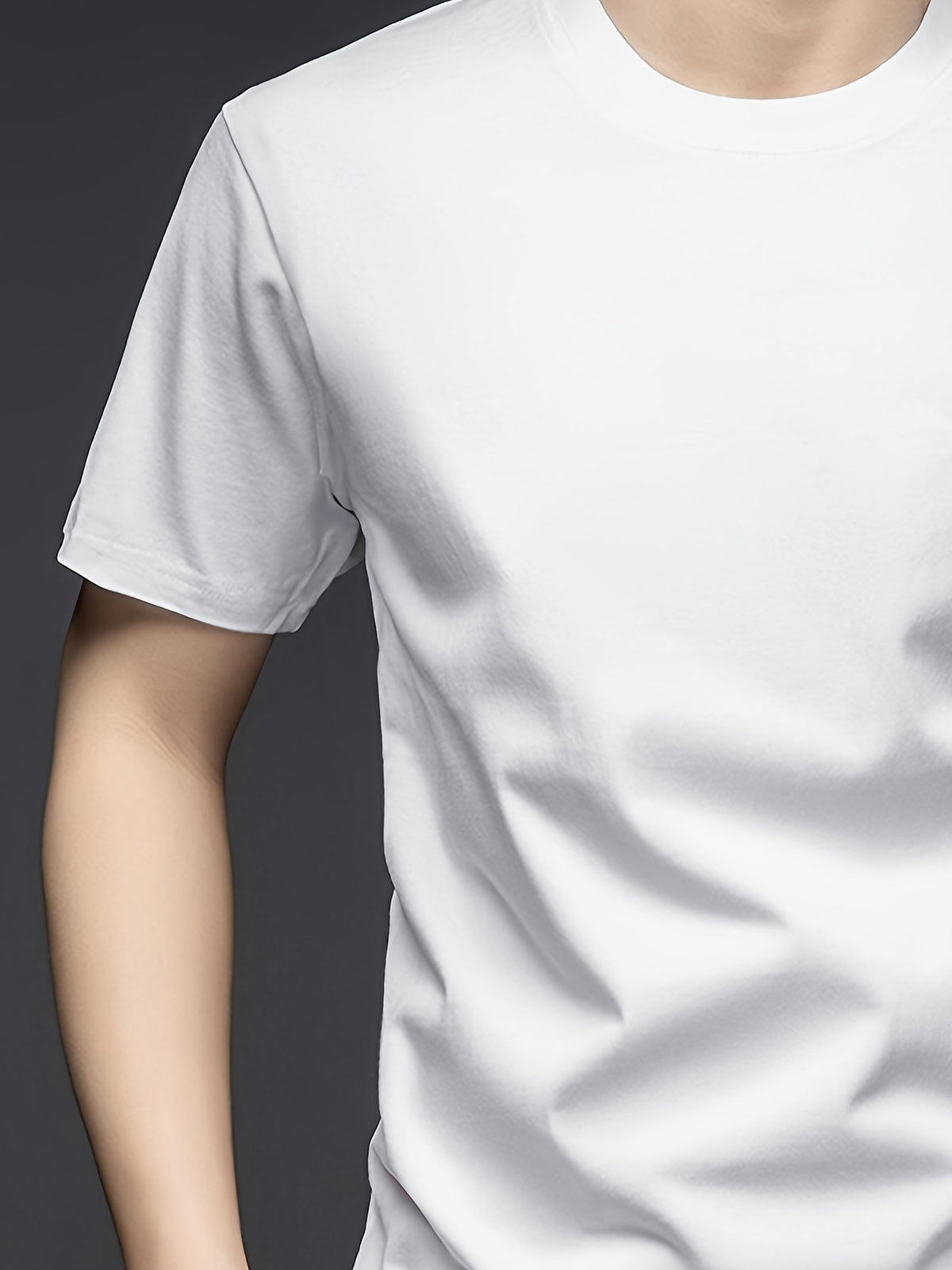 Summer Men'S Short Sleeve T-Shirt, Minimalist Style, Soft And Skin-Friendly Feel, Good Drape And Non-Sheer, Comfortable And Textured, Suitable for Daily Casual/Commuting And Travel - White