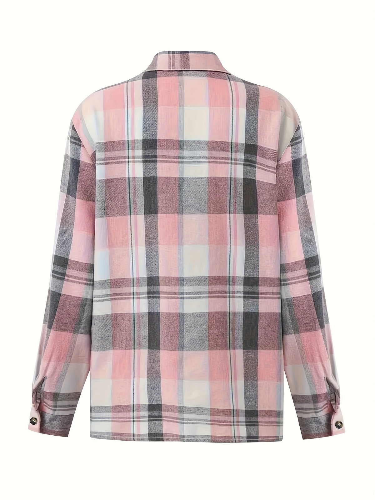 European And American Casual Loose Color-Blocked Plaid Shirt - Multicolor