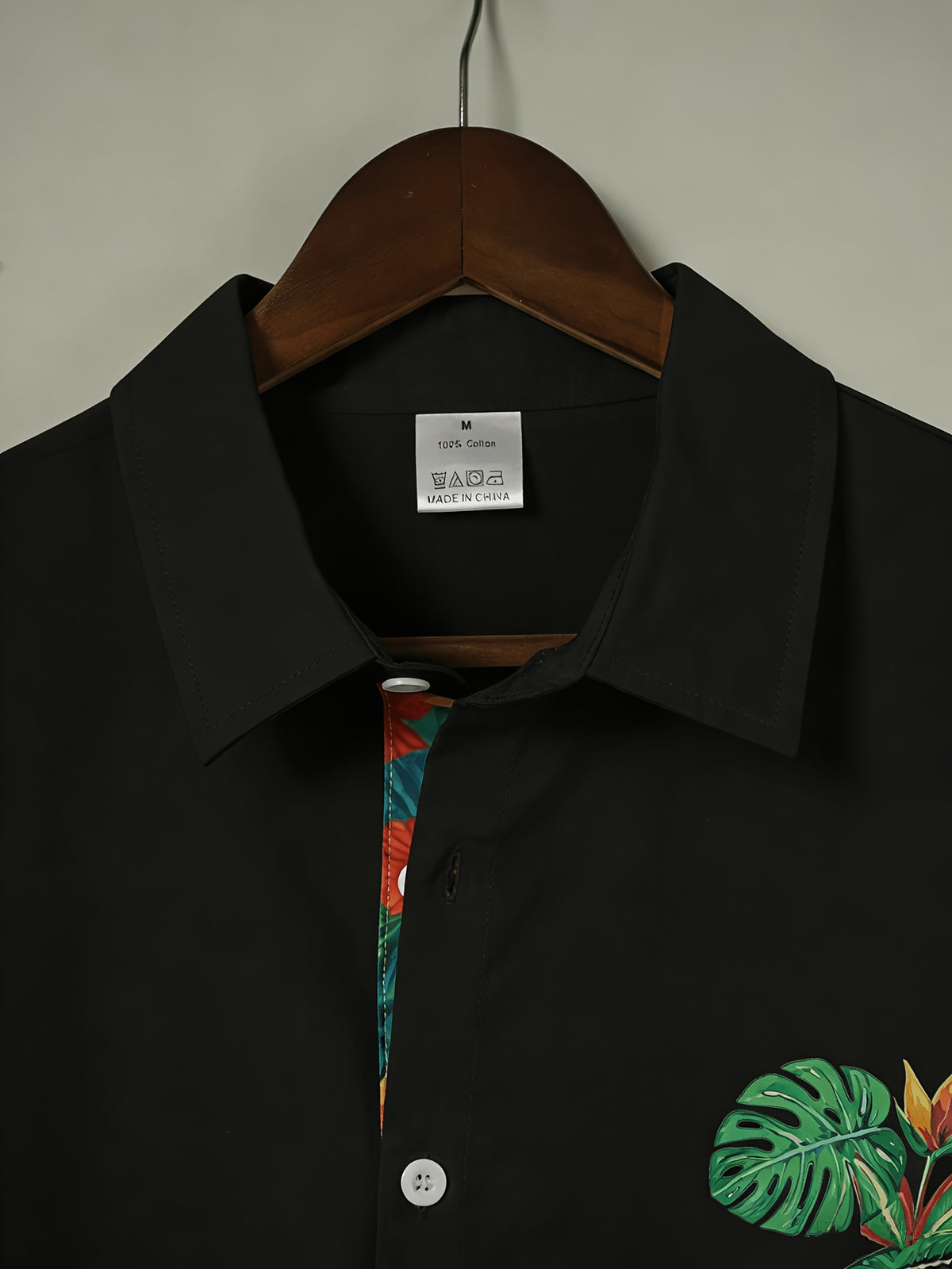 100% Men'S Casual Short Sleeve Shirt, Pure Fabric with Print And Color Block Design for Summer, Beach Vacation Style Blouse, Fabric Is Sweat-Absorbent And Breathable, Great Gift for Boyfriend And Husband, Suitable for Outdoor Travel Or Vacation - Soot Black