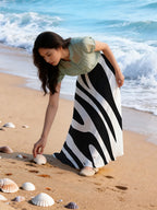 New Spring/Summer/Autumn Women's Non-Stretch Skirt with Digital Print, Fashionable Summer Wear, Elastic Waistband with 15cm Stretch for a Highly Inclusive Fit - BSQFA22