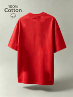 New Summer Cartoon Men's Casual Sport Fitness Pure Cotton Short-Sleeve Shirt, Moisture-Wicking and Sweat-Absorbing, Comfortable for Casual Streetwear and Outdoor Sports Fitness - Red