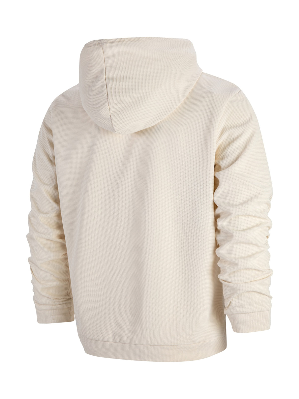 Men's Solid Color Waffle Knit Half-Zip - Lightweight Breathable Half-Zip Hoodie, Long Sleeve Casual Pullover Suitable for Streetwear, Travel, Spring & Autumn Layering, Waffle Texture - Khaki