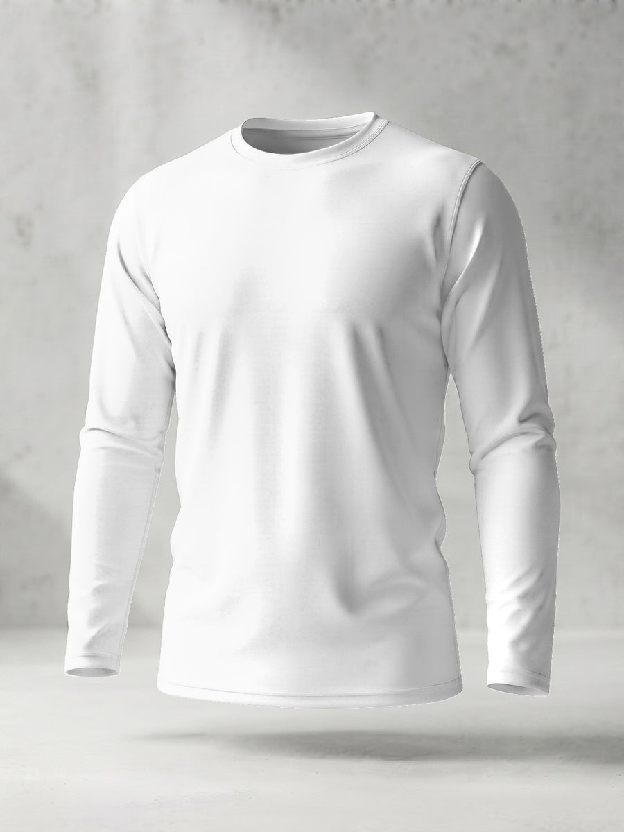 Casual Fashion Street Style Men's Crew Neck Long Sleeve T-Shirt, Polyester Digital Print Basic Top for Summer Autumn Outdoor Activities - Mixed colors