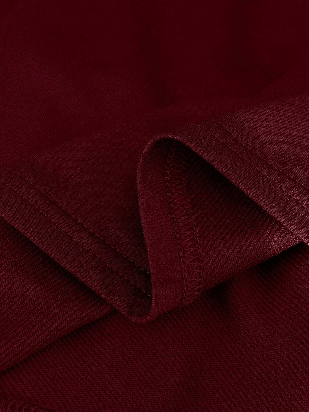 2pcs Set: Mid-length Hooded Zip-up Cardigan + High-waisted Drapey Wide-leg Pants - Burgundy