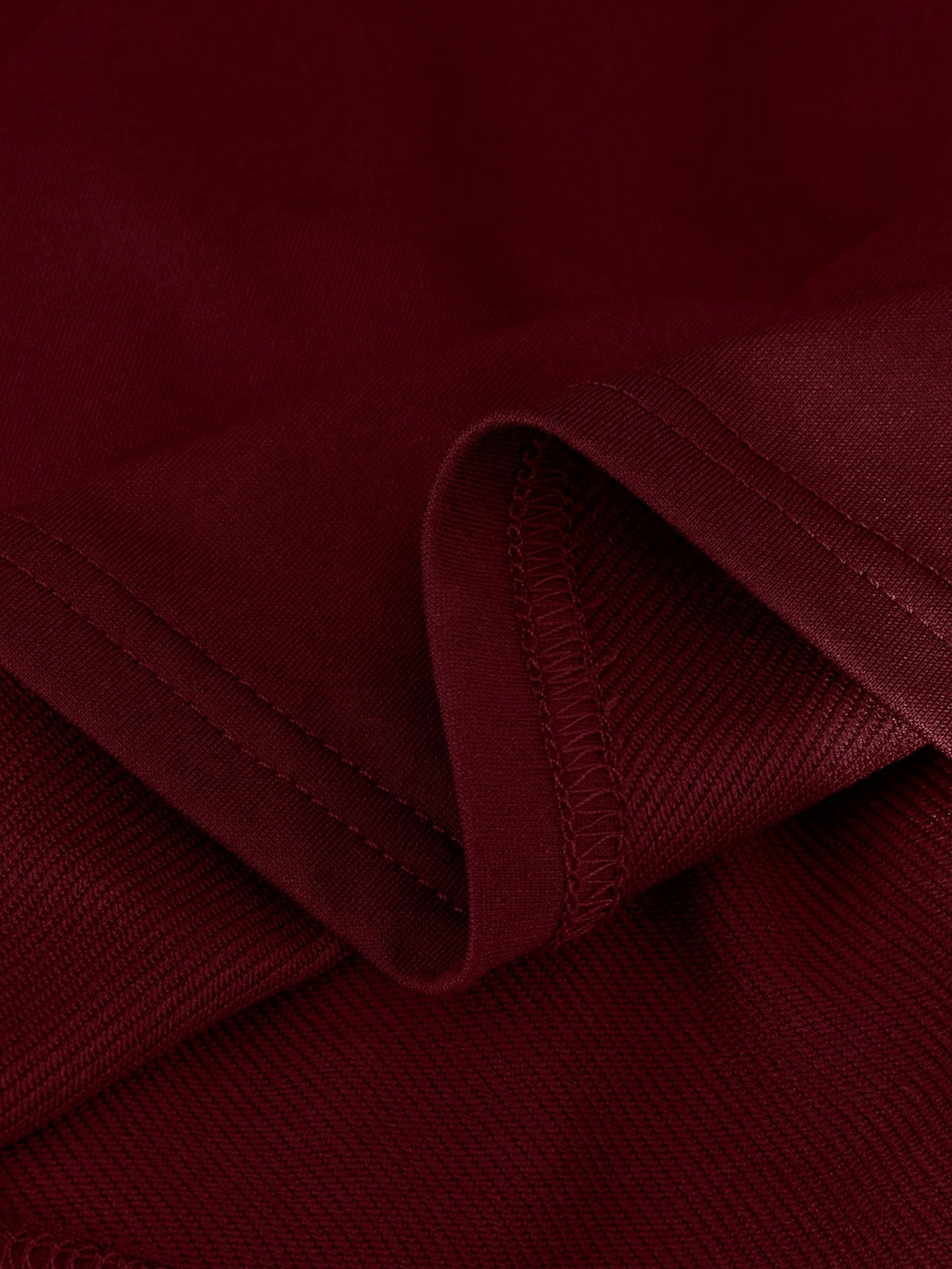 2pcs Set: Mid-length Hooded Zip-up Cardigan + High-waisted Drapey Wide-leg Pants - Burgundy