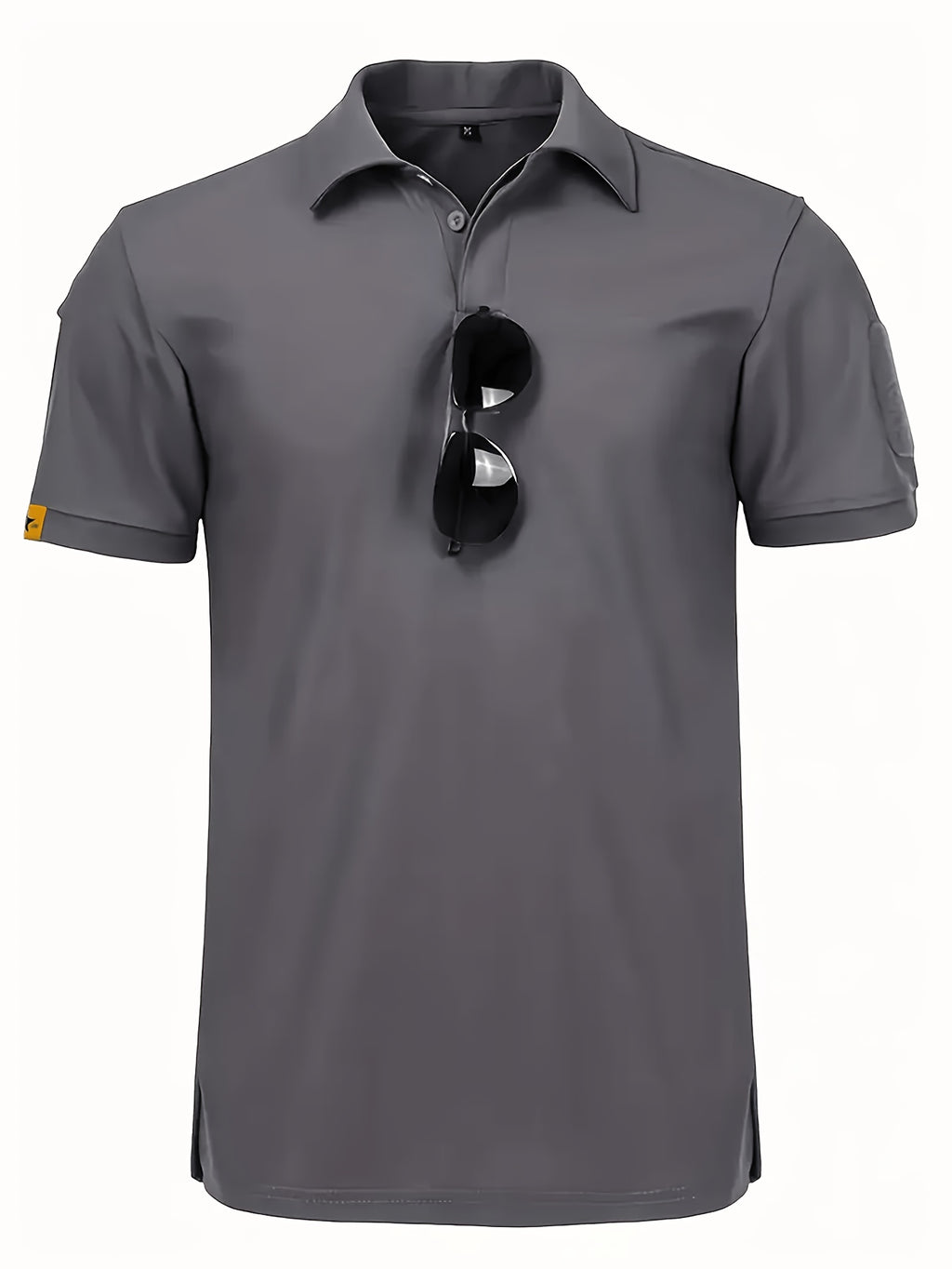 3-Pack Summer Men's Quick-Dry Sweat-Wicking Breathable Lapel Polo Shirts, Outdoor Sports Base Layers, Commuting, Training, and Security Short Sleeves - Gray green card