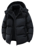 New Men'S Fall Winter Thick Corduroy Jacket Casual Warm Coat - Hooded Jacket, Removable Hood, Warm Winter Overcoat, Suitable for Casual And Formal Occasions, Easy Care Hand Wash Design, Winter Dress, Durable Material - Black