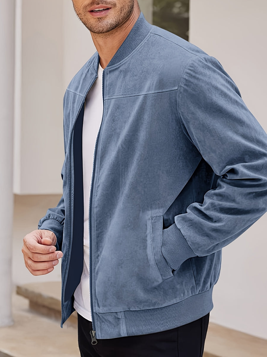 Multi-color Suede Jacket for Spring and Autumn - Peacock Blue