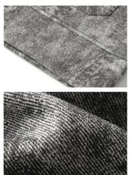 Men'S Vintage Distressed V-Neck Cardigan, Relaxed Retro Texture, Single-Button Closure for Easy Dressing, Double-Lined Pockets for Utility And Style, Perfect for Spring/Autumn Layering, Suitable for Commute, Casual Business, And Weekend Wear - Picture Color 2