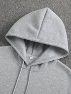 Men's Autumn/Winter Letter Print Pattern -Lined Hooded Sweatshirt, Versatile Sporty Casual Loose Fit Hoodie - Grey
