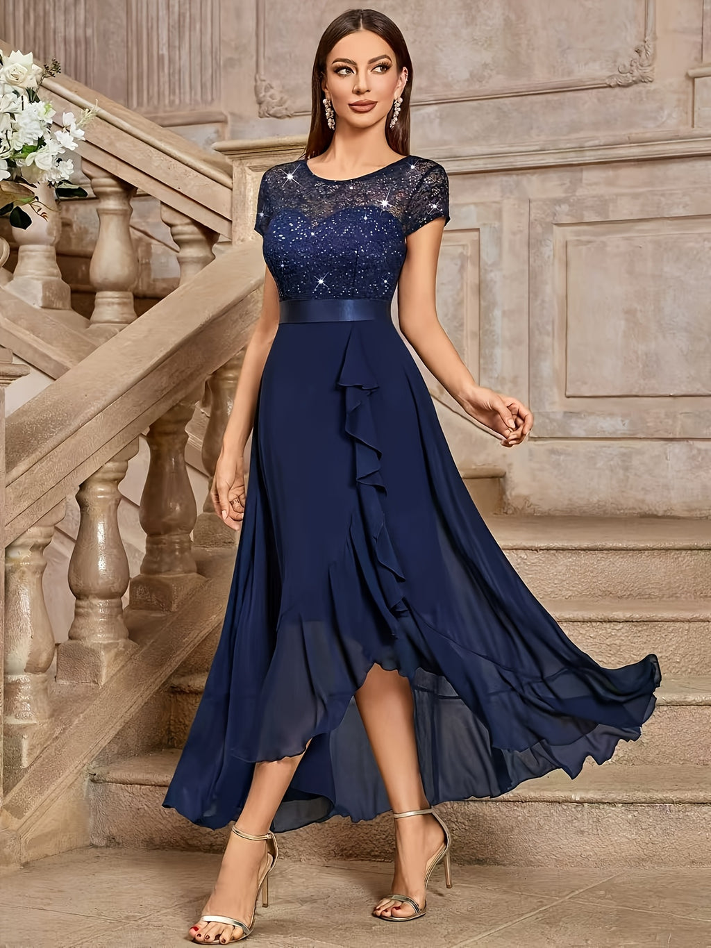 Evening Gowns for Women, Host Performance Dresses, Bridesmaid Dresses, Prom Evening Gowns, Concert Performance Dresses, Award Ceremony Dresses, Fashion Boutique Dresses, Holiday Attire, Graduation Outfits, Holiday Date Outfits - Blue