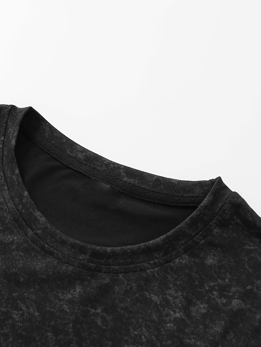 Men's Round-neck Graphic Print Short-sleeve T-shirt, Suitable for Summer Casual Sports - Black
