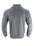 Men's V-neck Knitted Cardigan with 3D Embossed Jacquard Design, Simple and Mature Light Style, Spring/Autumn Regular Fit, Button Closure with Side Pockets, Blended Knit Fabric, Multi-color Casual Outerwear for Home, Outings, Dates, and Commuting - Grey
