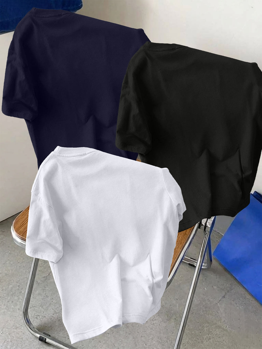 3pcs Set Men's Pure Cotton Short-Sleeve Crew Neck T-Shirt with Milan, Italy Pattern, Suitable for Daily Casual Wear, Comfortable, Soft, Breathable, Summer Essential - White+Black+Navy