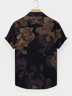 Men's Vintage Cool Short-Sleeve Shirt, Stylish Printed Casual Versatile Thin Vacation Floral Shirt - Multicolor