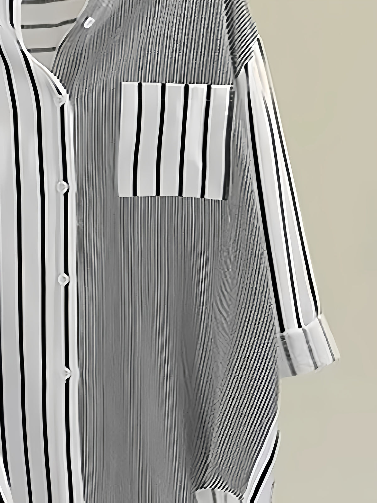 Women'S New Long Sleeve Classic Striped Shirt, Temperament Commute Casual All-Match Curved Hem Waistline Shaping - Black