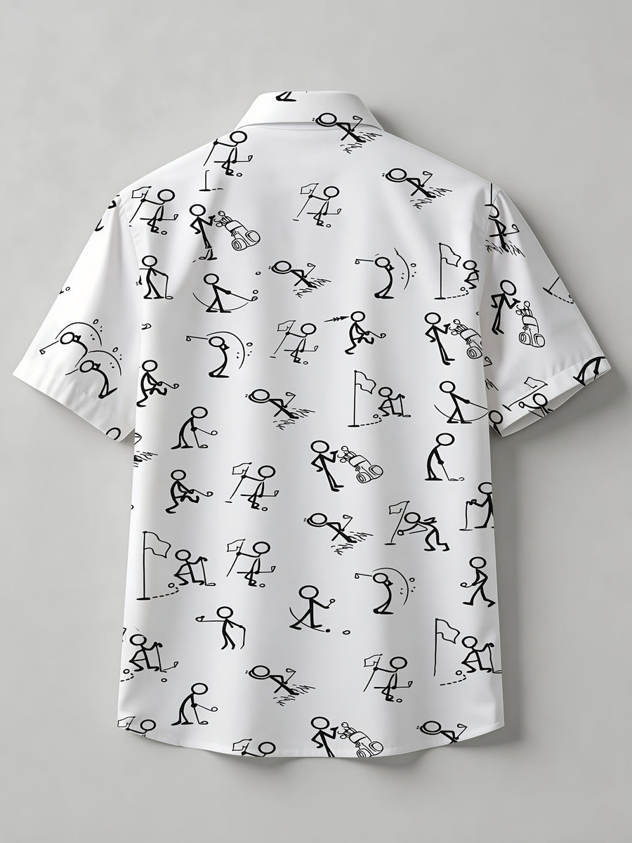 Men's Summer Short-Sleeve Shirt, Hawaiian Style, Unisex All-Over Digital Print Design, Youthful Beach Casual Style, Men's Top - Mixed colors