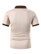 39-FP014 New High-Quality Men's Short-Sleeve Lapel Polo Shirt, Comfortable and Skin-Friendly, Three-Dimensional Cut, Simple Business Casual Style, Suitable for Summer Vacations and Daily Commutes - Apricot