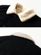 Men'S Autumn Winter New Fashion Easy Fleece Thick Warm Coat Outdoor Casual Sports Thickened Lapel Coat - Black